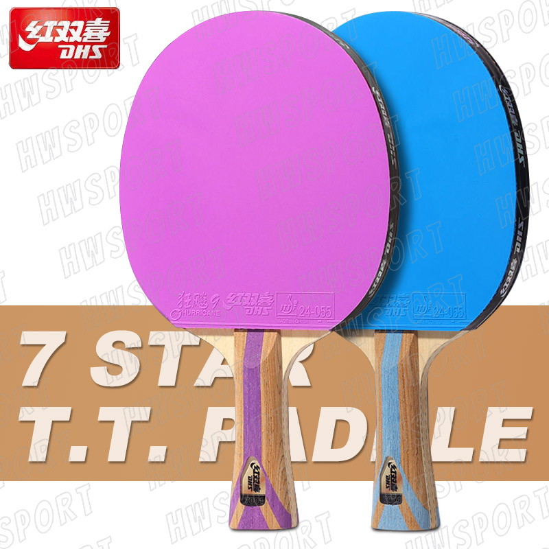 Table Tennis Backhand - DHS ไม้ตีปิงปอง7ดาวไม้ตีลายกีฬาปิงปอง6ดาวไม้ตีปิงปอง9เหนียวเหนอะหนะยางเฮอร์ริเคน3 Backhand