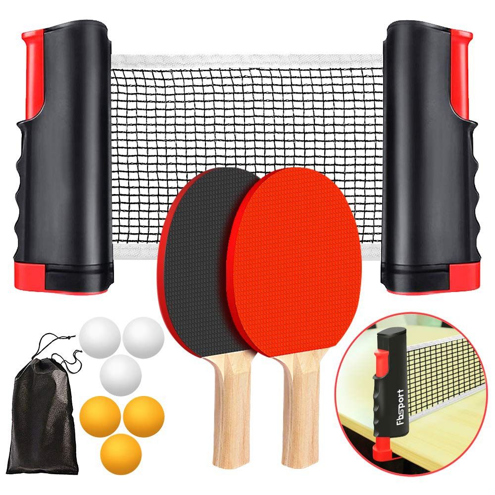 Table Tennis Online - ชุดตาข่ายปิงปองแบบพับเก็บได้พร้อมกระเป๋าใส่ อุปกรณ์ครบชุด ชุดเทเบิลเทนนิส ติดตั้งง่าย น้ำหนักเบา