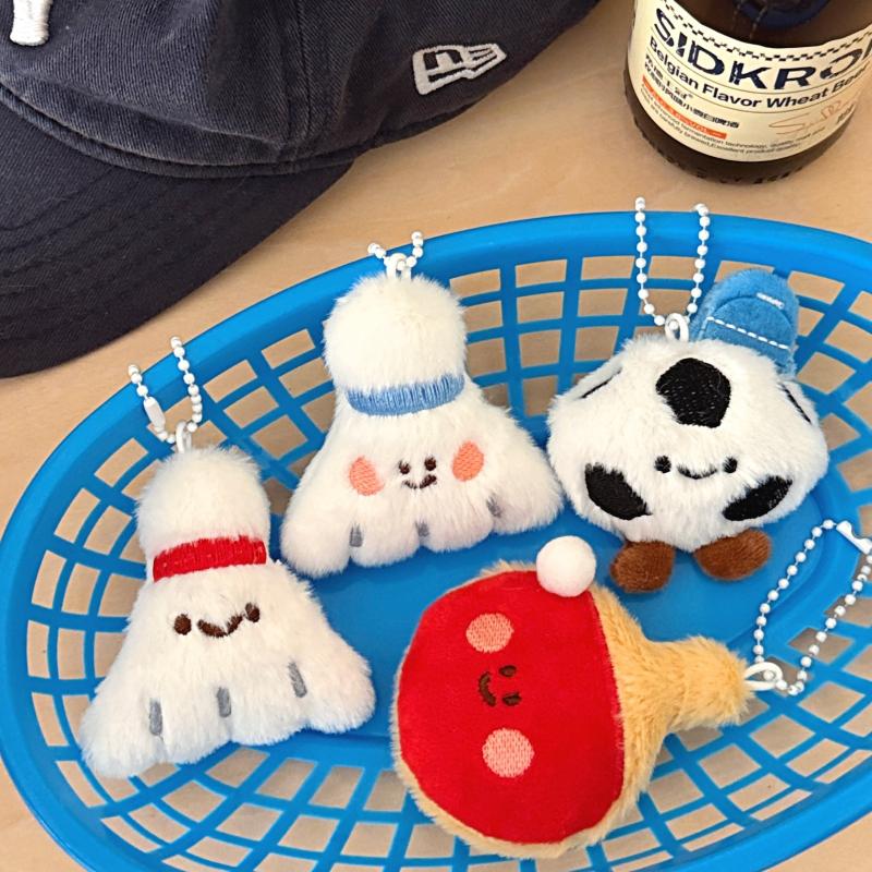 Table Tennis Ball - ตุ๊กตาการ์ตูนน่ารักแบบใหม่ ตกแต่งด้วยลูกบอล ของเล่นตุ๊กตาห้อยพวงกุญแจ น่ารัก ฟุตบอล ไม้ปิงปอง