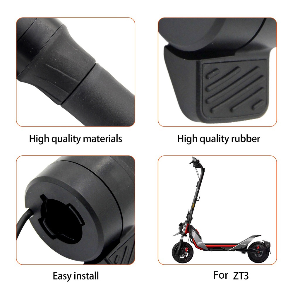 Rubber Booster Speed - ปลอกแฮนด์สำหรับสกู๊ตเตอร์ ZT3 อุปกรณ์เสริมควบคุมความเร็ว ตัวเร่งความเร็ว ยางสีดำ 14.3x6x4.3