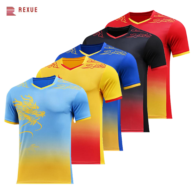 Table Tennis Zhang Jike - เสื้อเทนนิสมังกรจีนสำหรับผู้ชายผู้หญิงเสื้อคู่แห้งเร็วเสื้อลายกีฬาปิงปองแบดมินตันแขนสั้นปิงปองเสื้อเครื่องแบบ