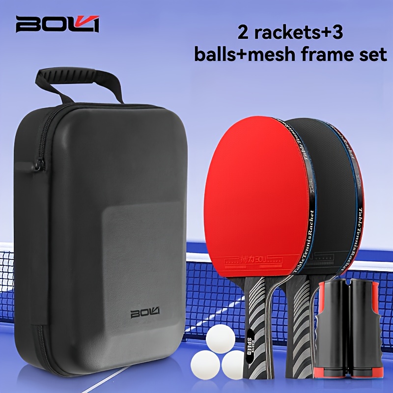 Table Tennis Online - ชุดไม้ปิงปอง Boli แบบสองไม้สามลูก พร้อมกระเป๋าหนังแข็ง ชุดไม้ปิงปองไม้แท้ 7