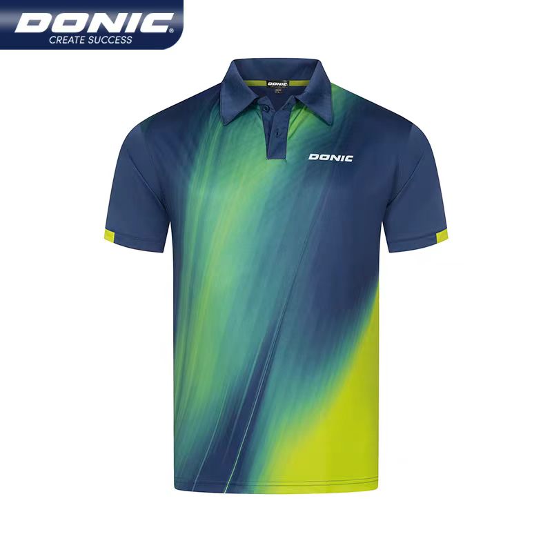 Table Tennis Zhang Jike - DONIC เสื้อปิงปองคอกลมแขนสั้นเสื้อผ้าปิงปองแห้งเร็วเช่นเดียวกับ Zhang Jike