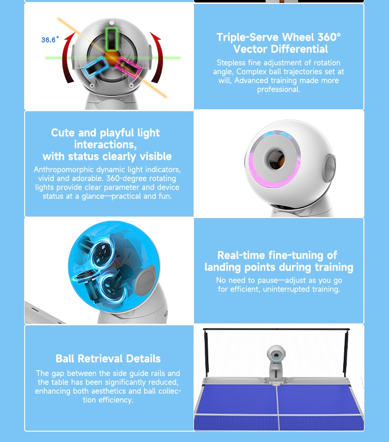 หุ่นยนต์ปิงปองอัจฉริยะไฟฟ้ารุ่ - Table Tennis Ball บทวิจารณ์และราคา
